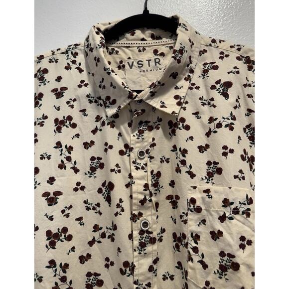 VSTR Premium Floral Print Short Sleeve Shirt Men’s Size XXL Button Front Cotton - Picture 4 of 8